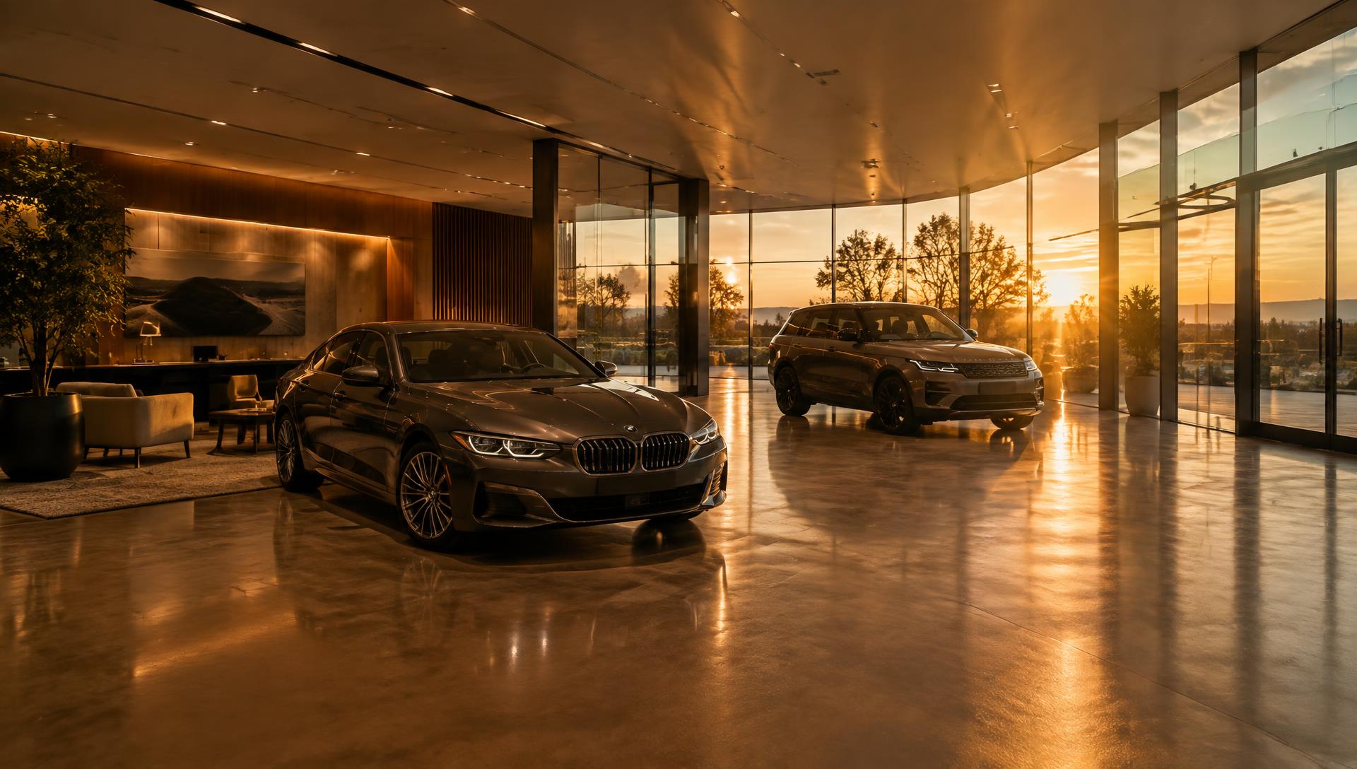Auto’s in een showroom